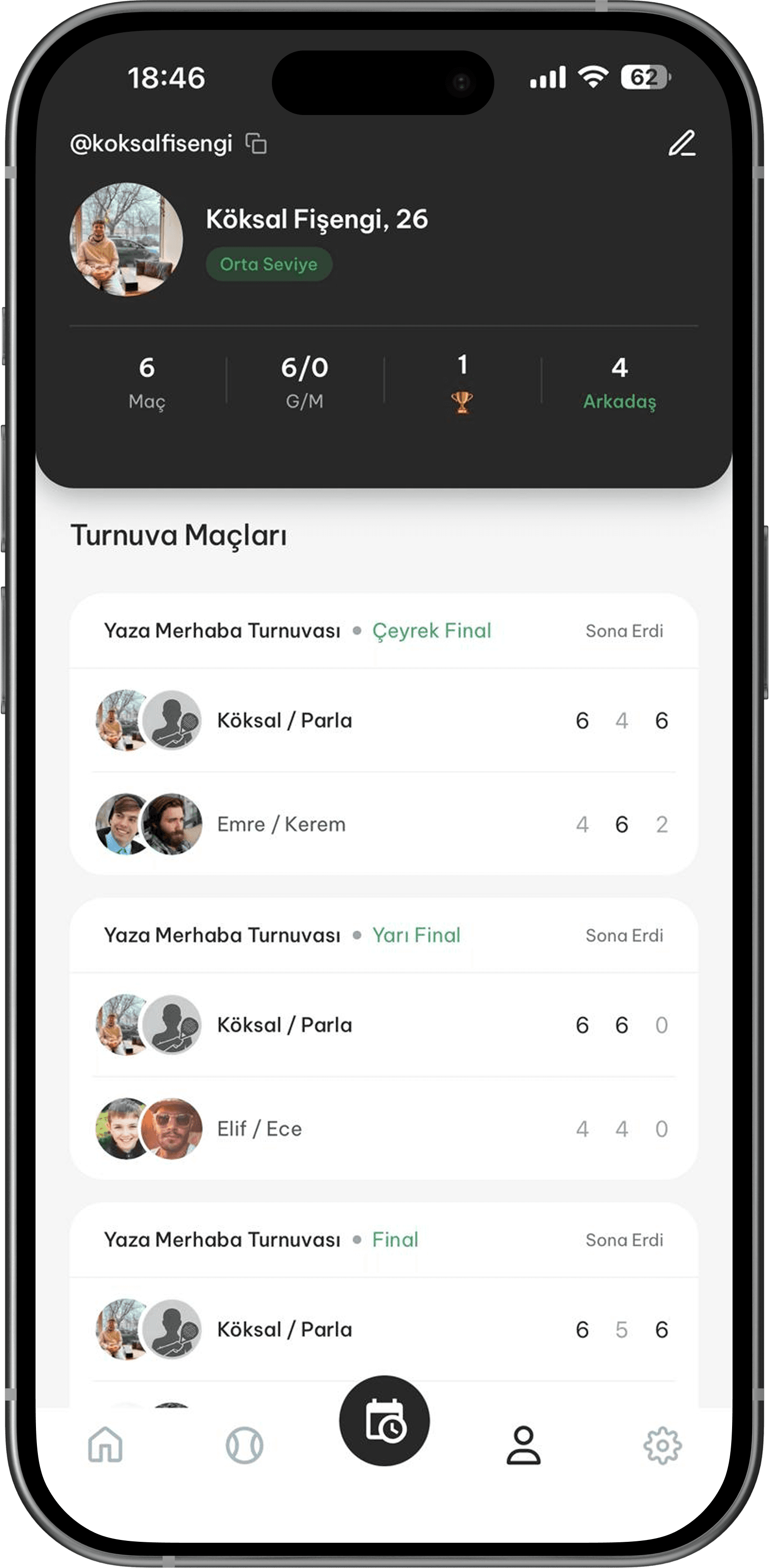 Padel oyuncu profili